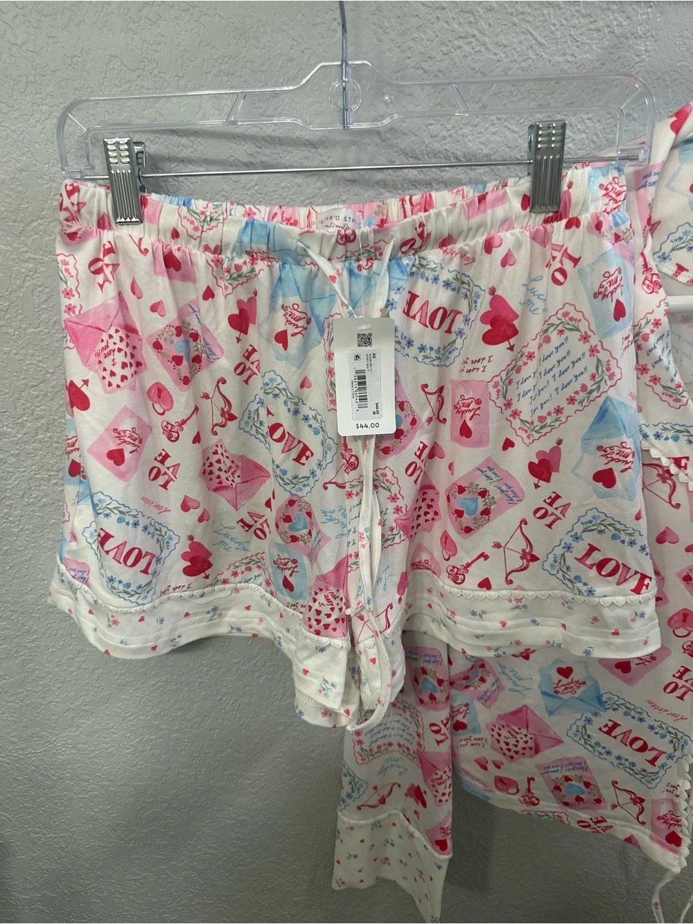Altar'd State Pink & Blue 'Love' Heart Print Girls' Pajama Bottoms